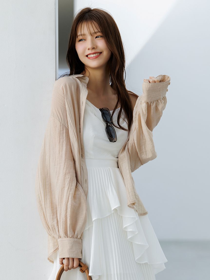 SNIDEL「シアーシャツ」|シャツ・ブラウス|BEG