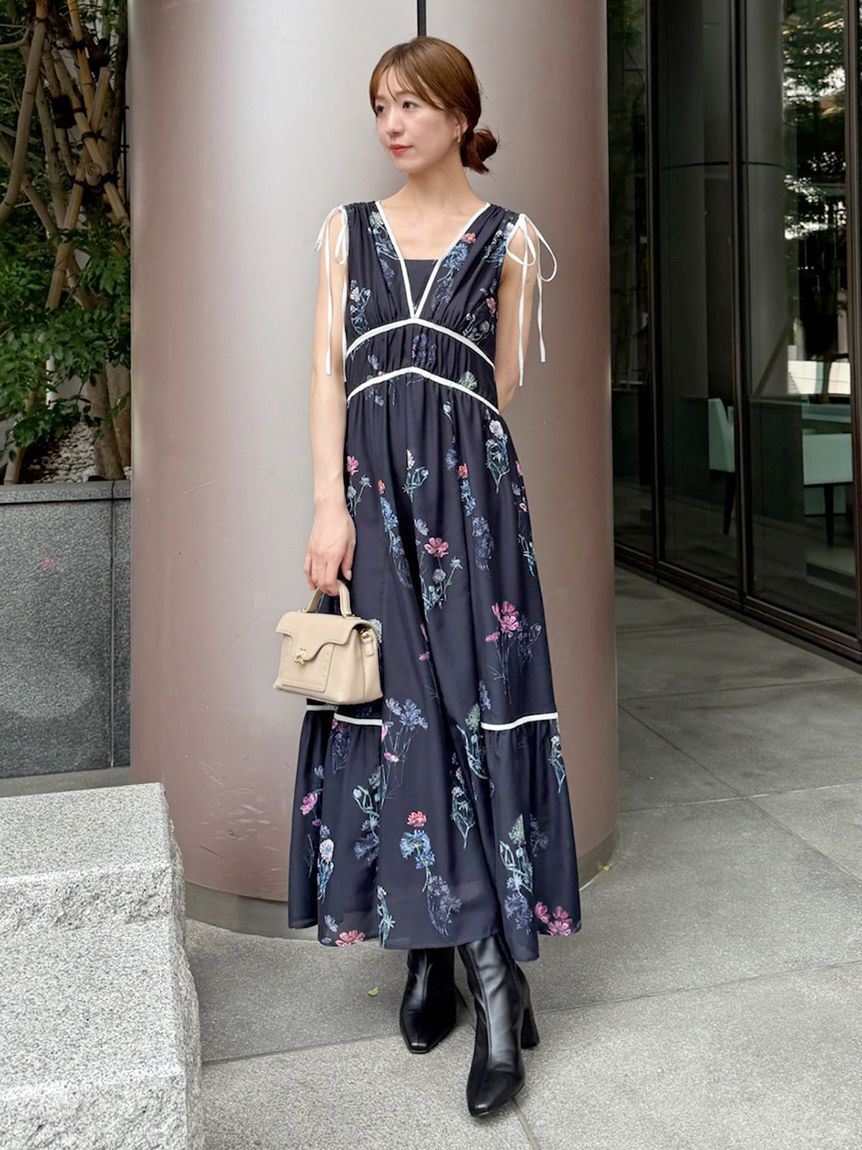 SNIDEL「【00サイズあり】フラワードロストディティールワンピース」|ワンピース|