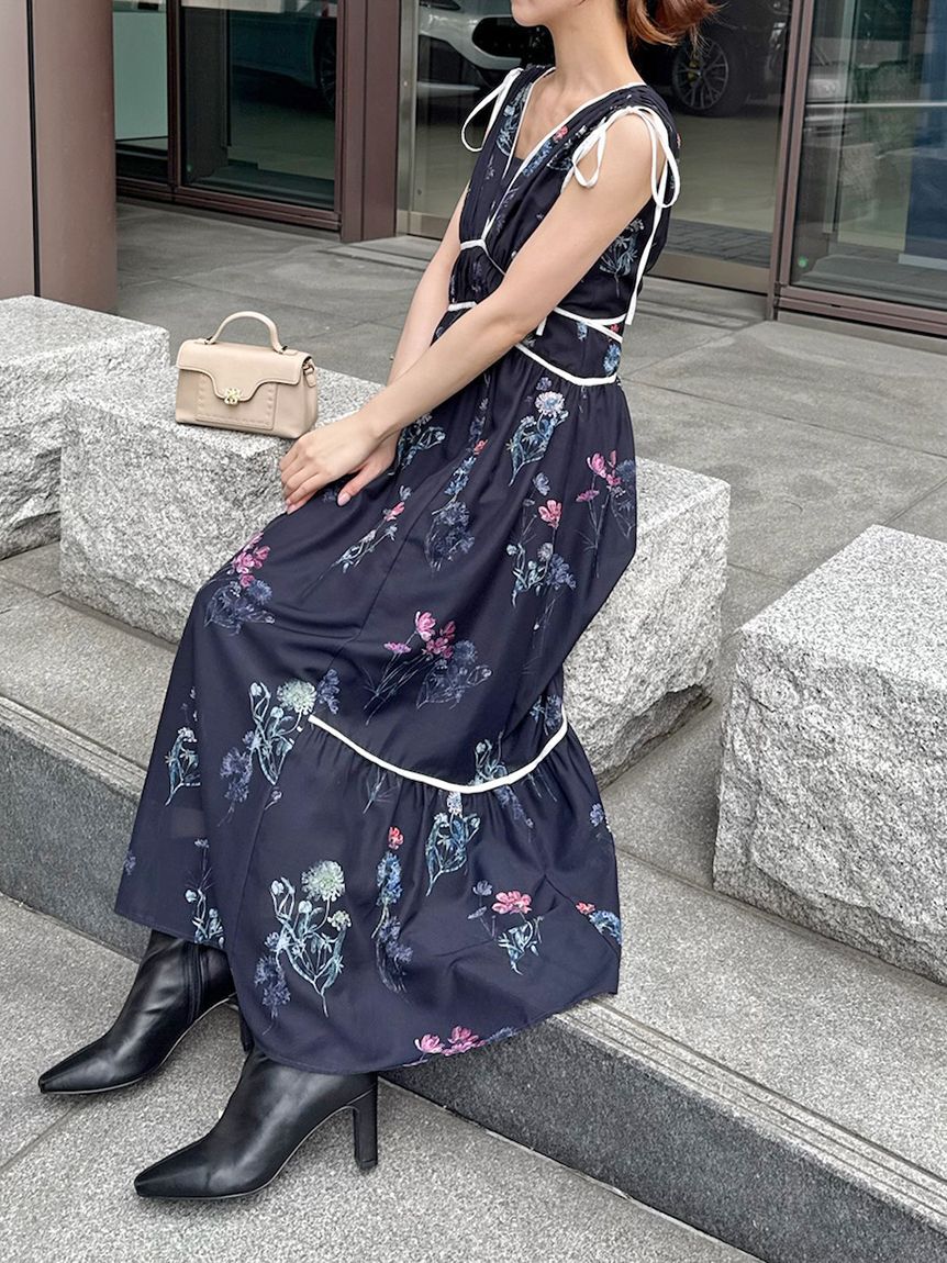 SNIDEL「【00サイズあり】フラワードロストディティールワンピース」|ワンピース|