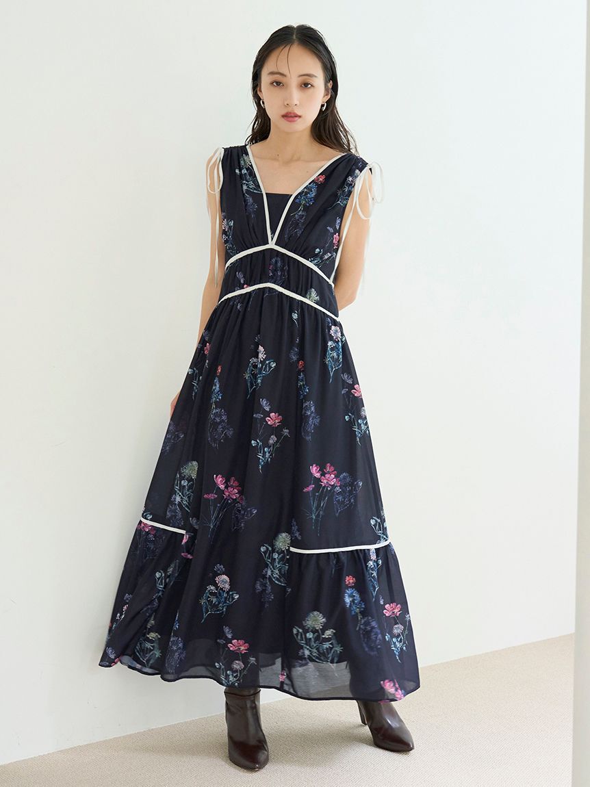 SNIDEL「【00サイズあり】フラワードロストディティールワンピース」|ワンピース|