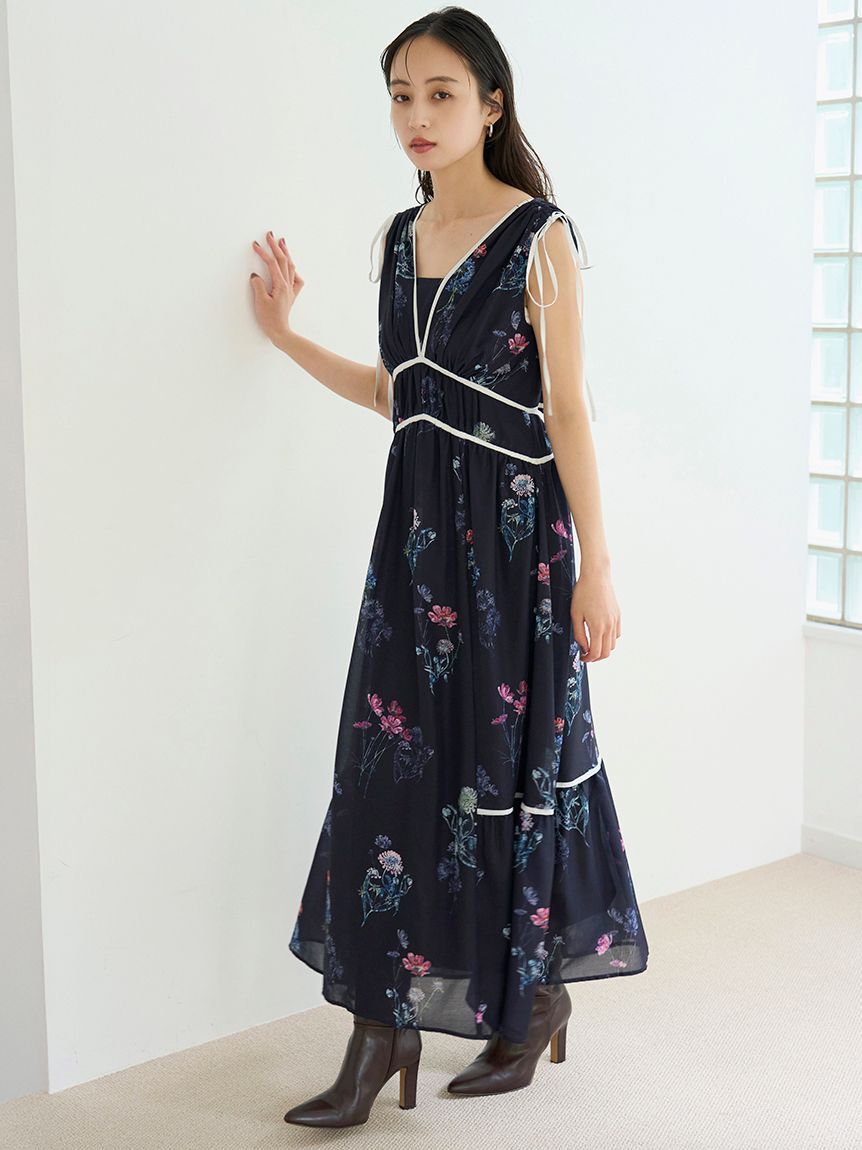 SNIDEL「【00サイズあり】フラワードロストディティールワンピース」|ワンピース|