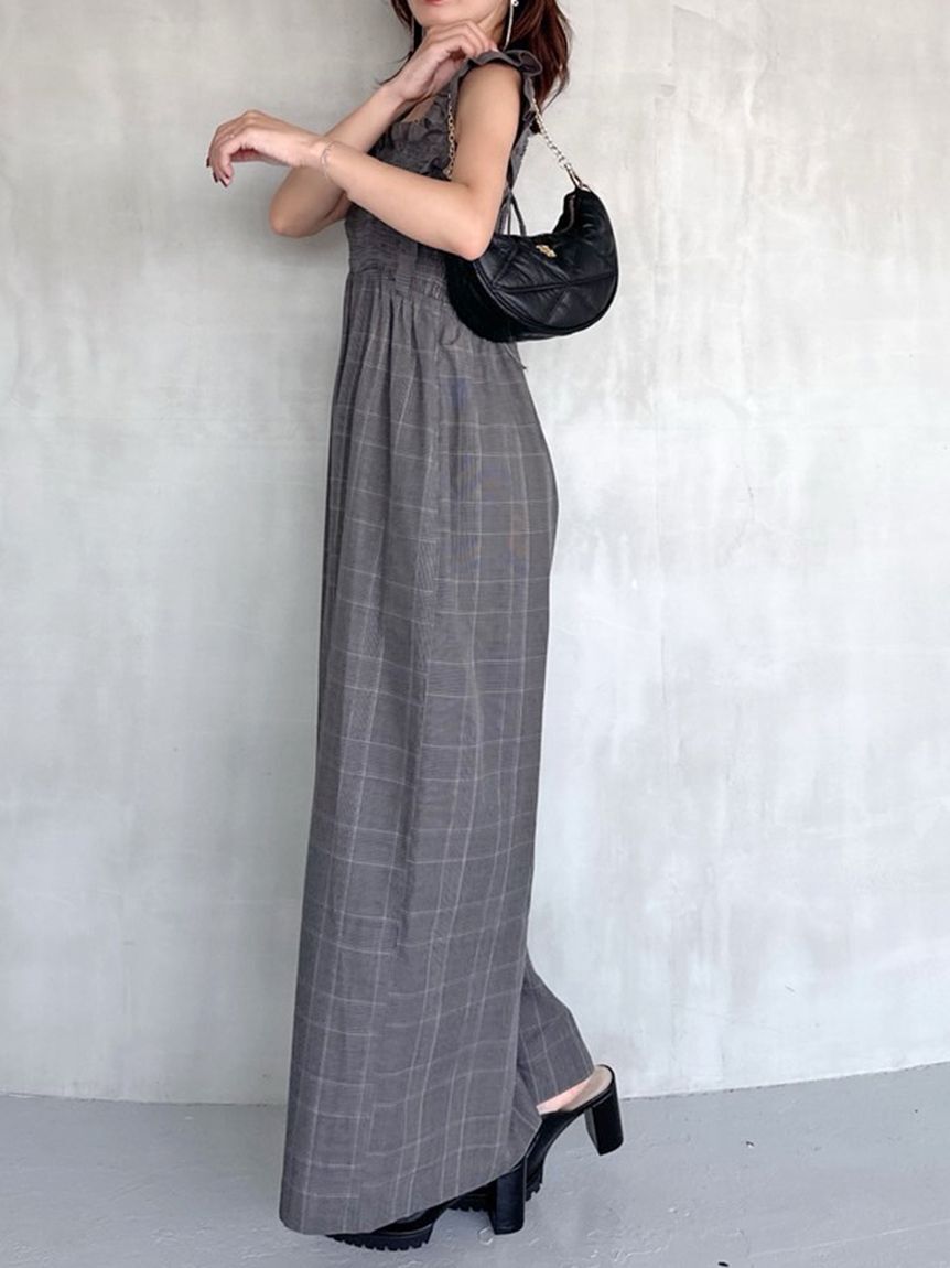 SNIDEL「シャーリングフリルオールインワン」|オールインワン|