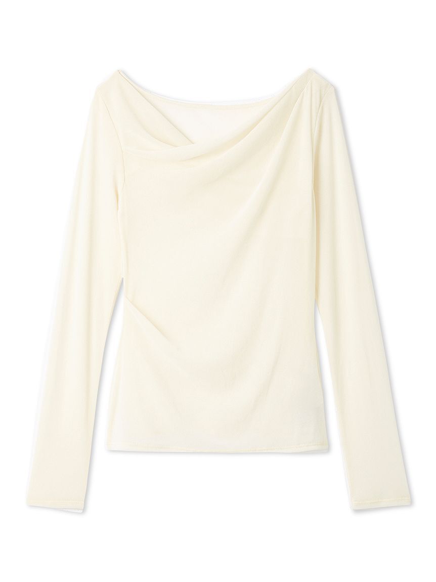 FRAY I.D「デコルテタックフロッキーチュールトップス」|Tシャツ・カットソー|