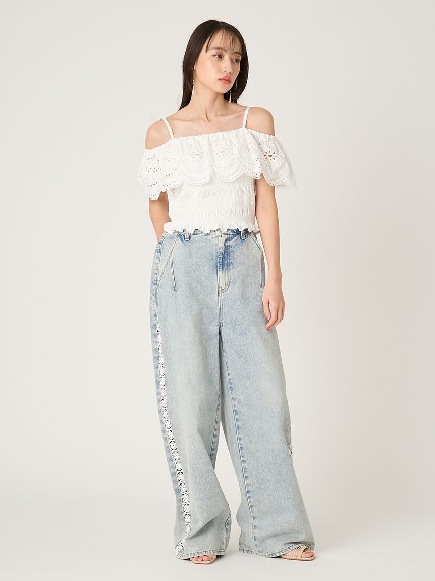 FRAY I.D「オフショルダーレースブラウス」|シャツ・ブラウス|