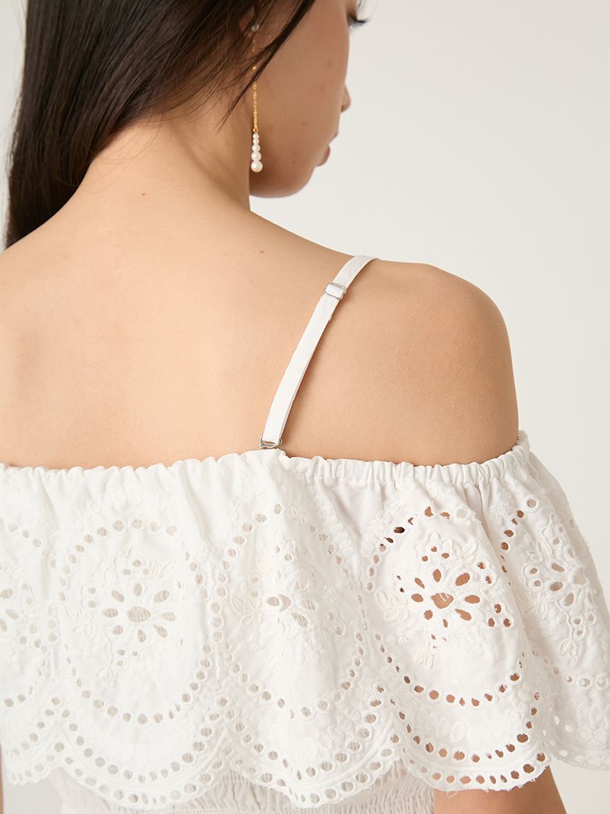 FRAY I.D「オフショルダーレースブラウス」|シャツ・ブラウス|