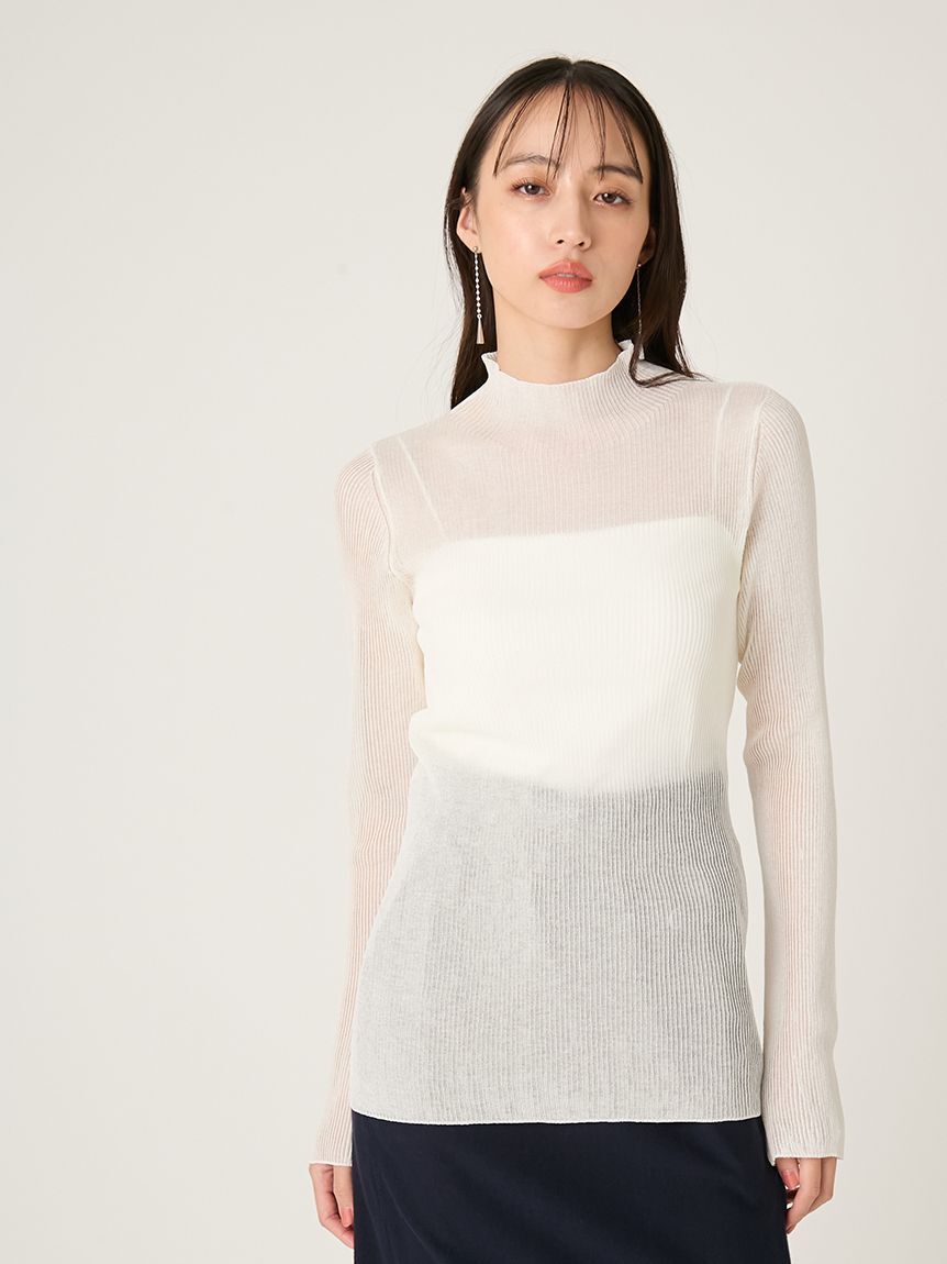 FRAY I.D「シアーハイネックニットプル/ウォッシャブル」|ニット・セーター|