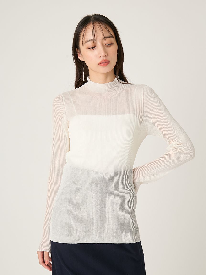 FRAY I.D「シアーハイネックニットプル/ウォッシャブル」|ニット・セーター|