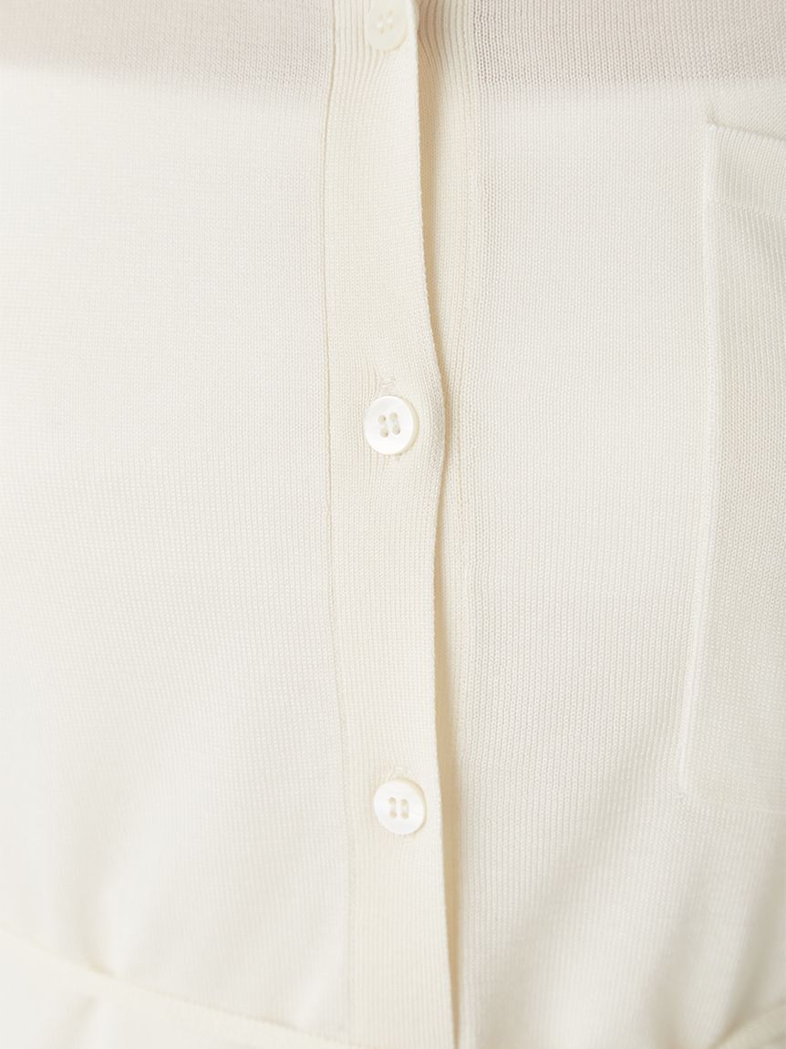 FRAY I.D「シルクブレンドシアーニットシャツ／ウォッシャブル」|ニット・セーター|