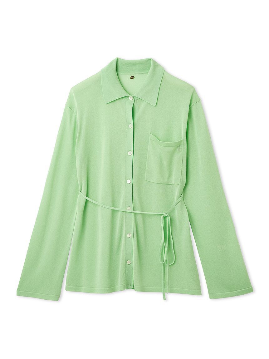 FRAY I.D「シルクブレンドシアーニットシャツ／ウォッシャブル」|ニット・セーター|