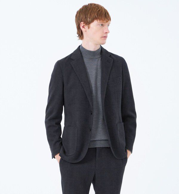 MACKINTOSH PHILOSOPHY「テーラードジャージー ジャケット グレンチェック/千鳥」|テーラードジャケット|ネイビー