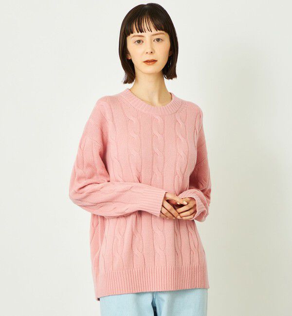 MACKINTOSH PHILOSOPHY「GREY LABEL ウールカシミヤケーブルニット」|ニット・セーター|ピンク