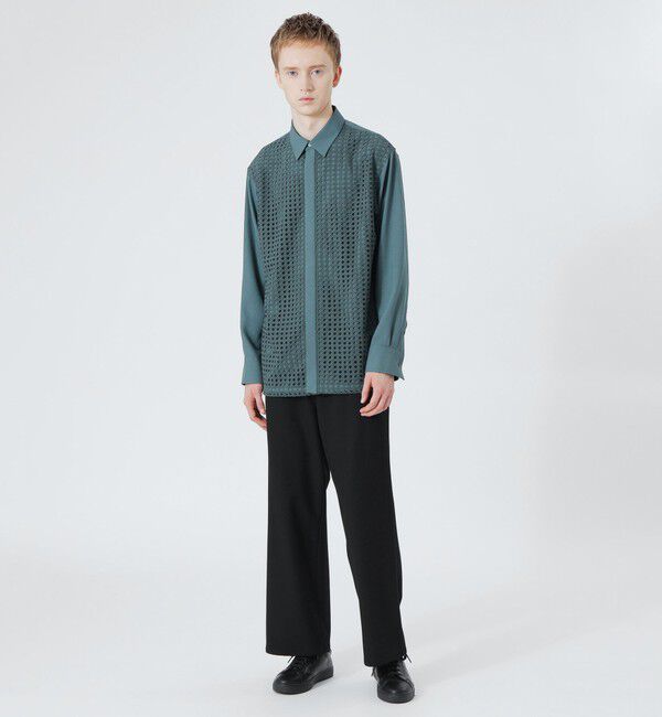  「ダイヤブレイドレースコンビシャツ」|シャツ・ブラウス|