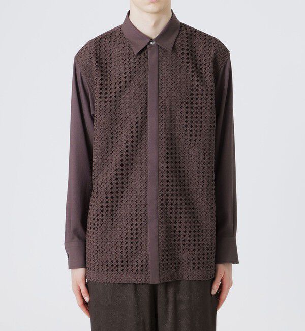  「ダイヤブレイドレースコンビシャツ」|シャツ・ブラウス|