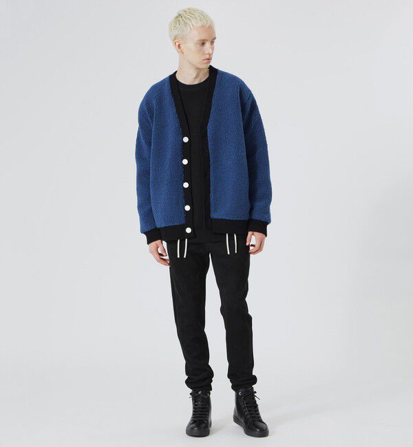  「【UNISEX】ボアコンビニットカーデ」|ニット・セーター|