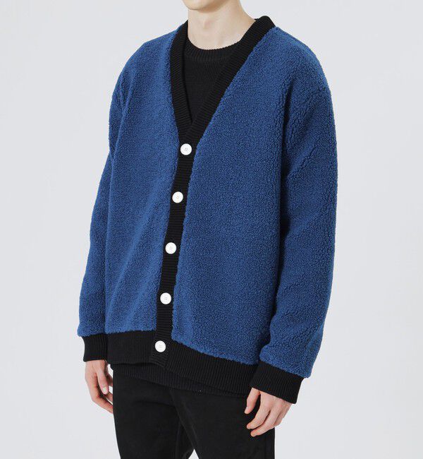  「【UNISEX】ボアコンビニットカーデ」|ニット・セーター|