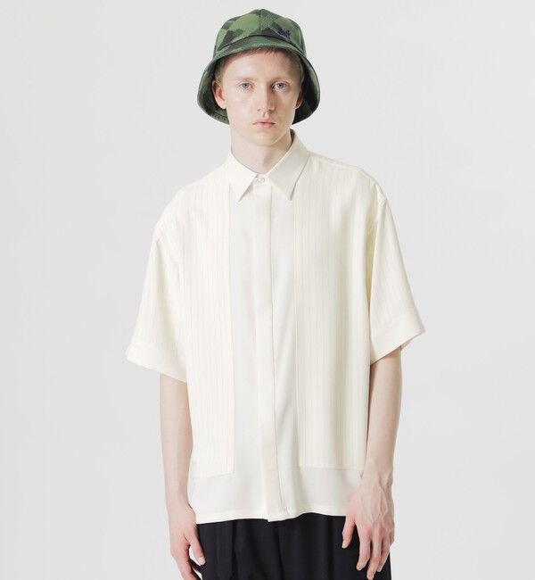  「ブロッキングショートスリーブシャツ」|シャツ・ブラウス|ホワイト