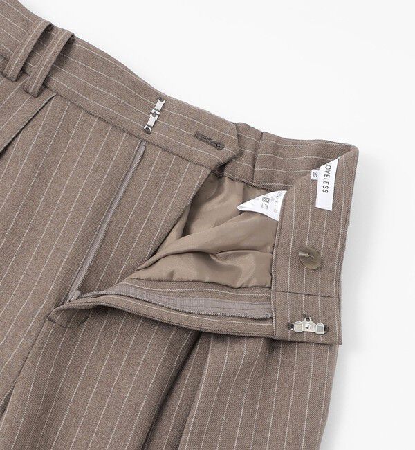  「ストライプカシュクールタックワイドパンツ」|スラックス|