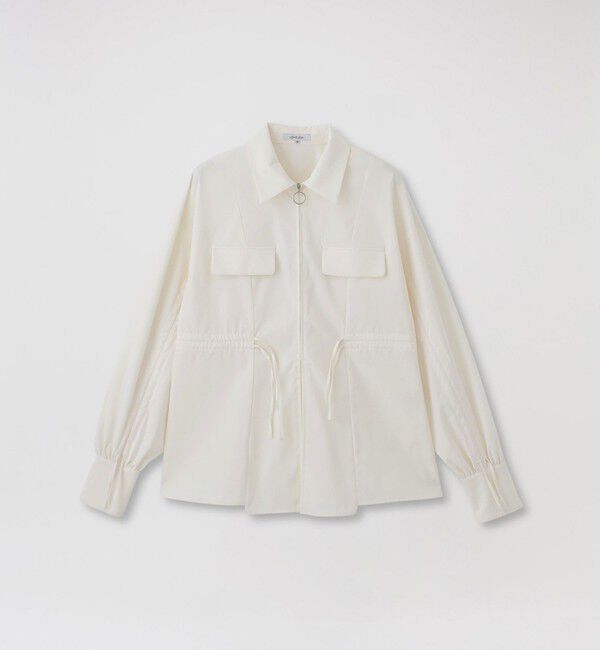  「ジップアップオーバーシャツ」|シャツ・ブラウス|ホワイト