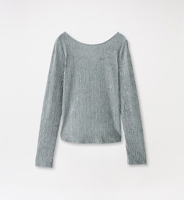  「バックオープンベロアトップス」|Tシャツ・カットソー|グレー