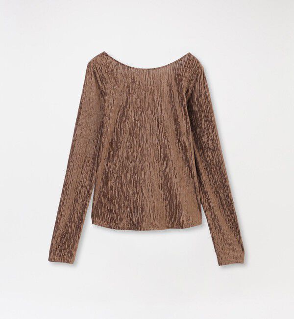  「バックオープンベロアトップス」|Tシャツ・カットソー|ブラウン