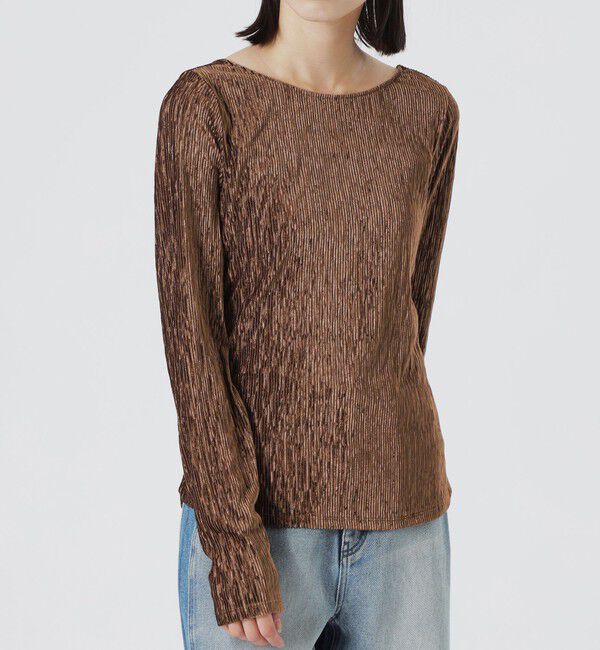  「バックオープンベロアトップス」|Tシャツ・カットソー|