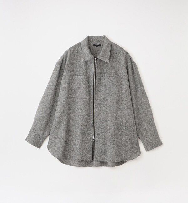  「シモーネツイードオーバージップシャツ」|シャツ・ブラウス|グレー