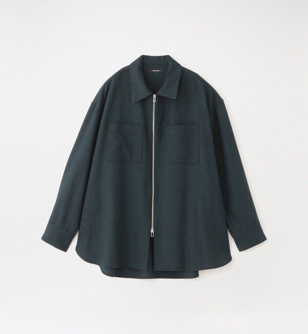  「シモーネツイードオーバージップシャツ」|シャツ・ブラウス|グリーン