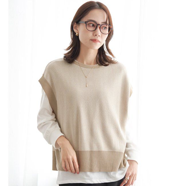 ikka「ニットベストアンサンブル」|ニット・セーター|ベージュ