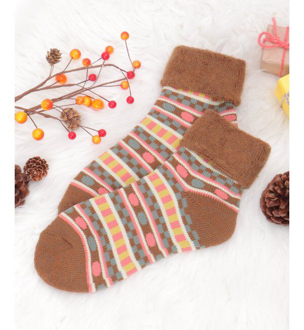 Lbc with Life「裏起毛ソックス ノルディック」|その他|ブラウン