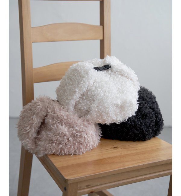 VENCE share style「シープ風フライトボア」|ニット帽|アイボリー