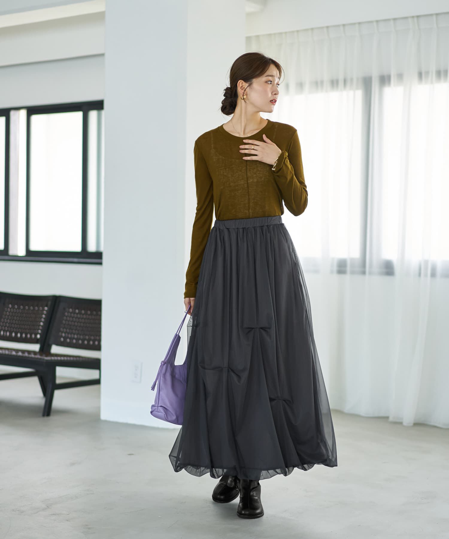 STYLE DELI「ピンタックふんわりシアートップス」|Tシャツ・カットソー|