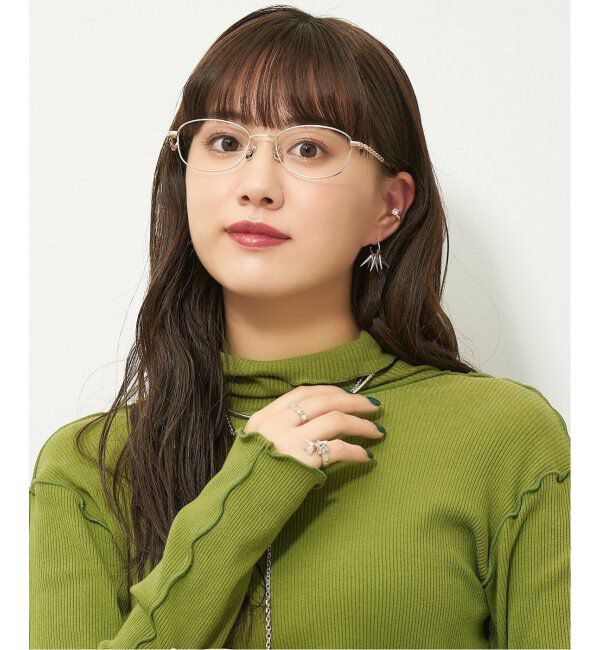  「【LOVE BY e.m.コラボ】&ldquo;atmosphere&rdquo;｜スクエア型メタルフレーム｜Zoff｜LOVE BY e.m. レンズ交換券付」|メガネ|