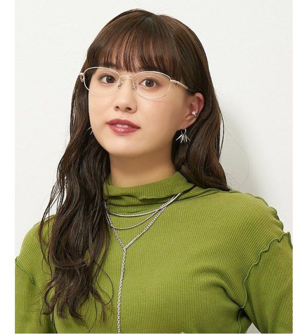  「【LOVE BY e.m.コラボ】&ldquo;atmosphere&rdquo;｜スクエア型メタルフレーム｜Zoff｜LOVE BY e.m. レンズ交換券付」|メガネ|