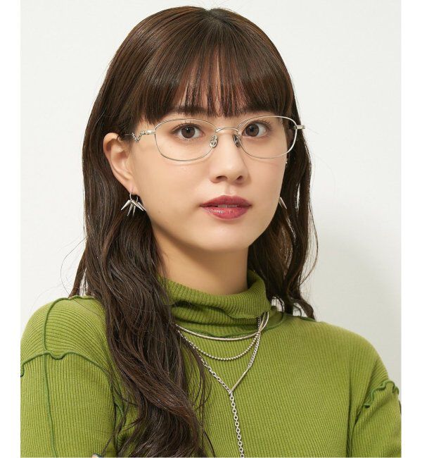  「【LOVE BY e.m.コラボ】&ldquo;atmosphere&rdquo;｜スクエア型メタルフレーム｜Zoff｜LOVE BY e.m. レンズ交換券付」|メガネ|シルバー