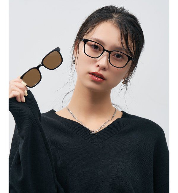  「Zoff MARW UNITED ARROWS 2way メガネ サングラス (偏光機能搭載) ユナイテッドアローズ  レンズ交換券付」|メガネ|ブラウン1