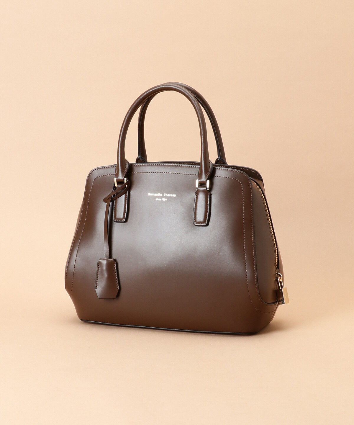 Samantha Thavasa「トラペズミニヨン ボストンバッグ 大サイズ」|ハンドバッグ|ブラウン