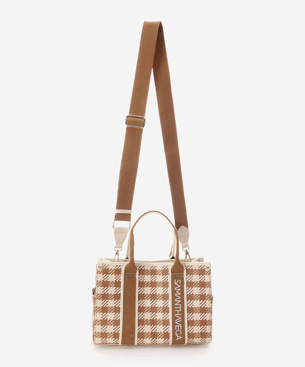Samantha Vega「ロゴテープギンガムチェックトート（小）」|ハンドバッグ|