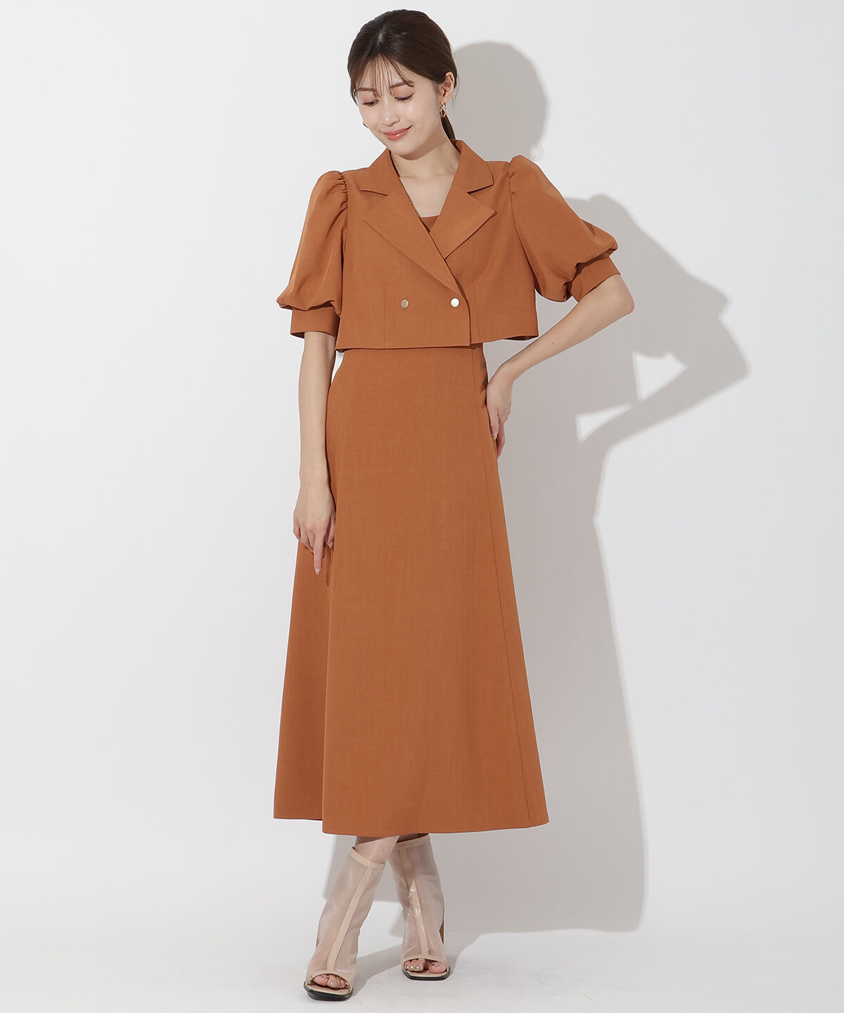 アンドクチュール「ショートダブルジャケット＋キャミワンピース」|ワンピース|