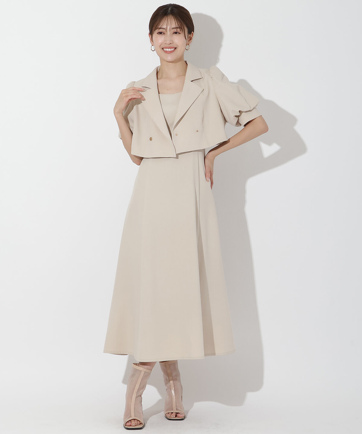 アンドクチュール「ショートダブルジャケット＋キャミワンピース」|ワンピース|