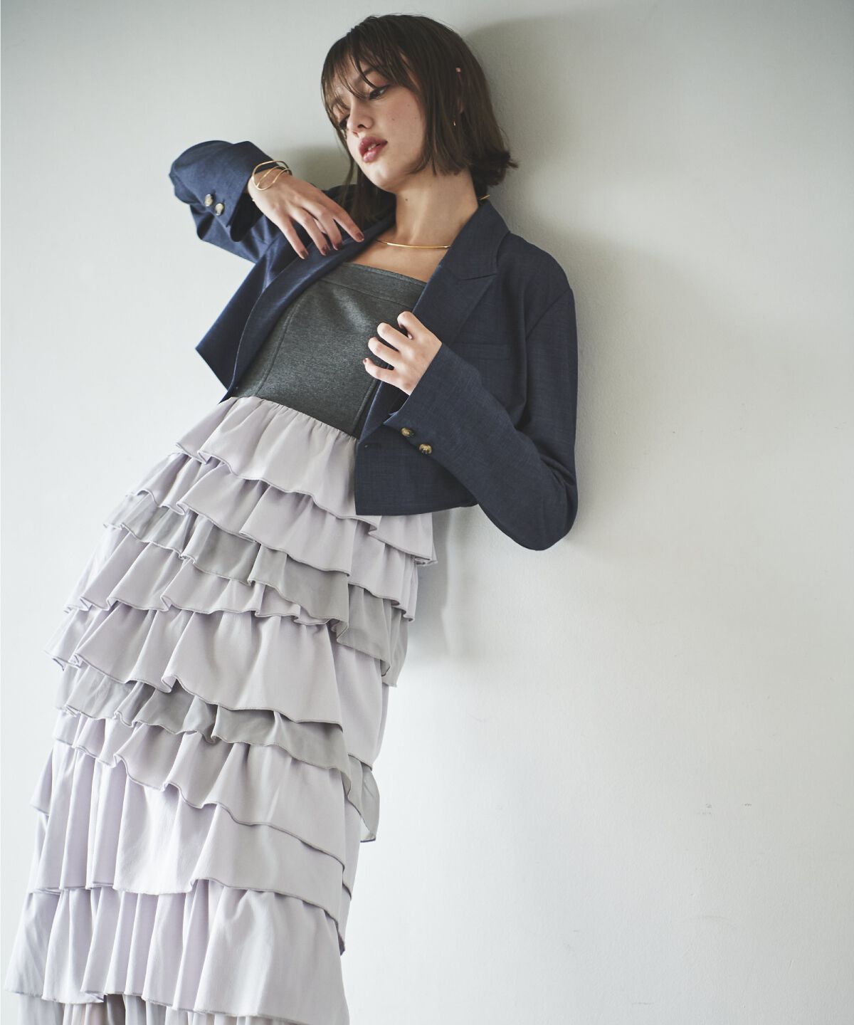 アンドクチュール「10段ティアードジャンスカ」|ジャンパースカート|