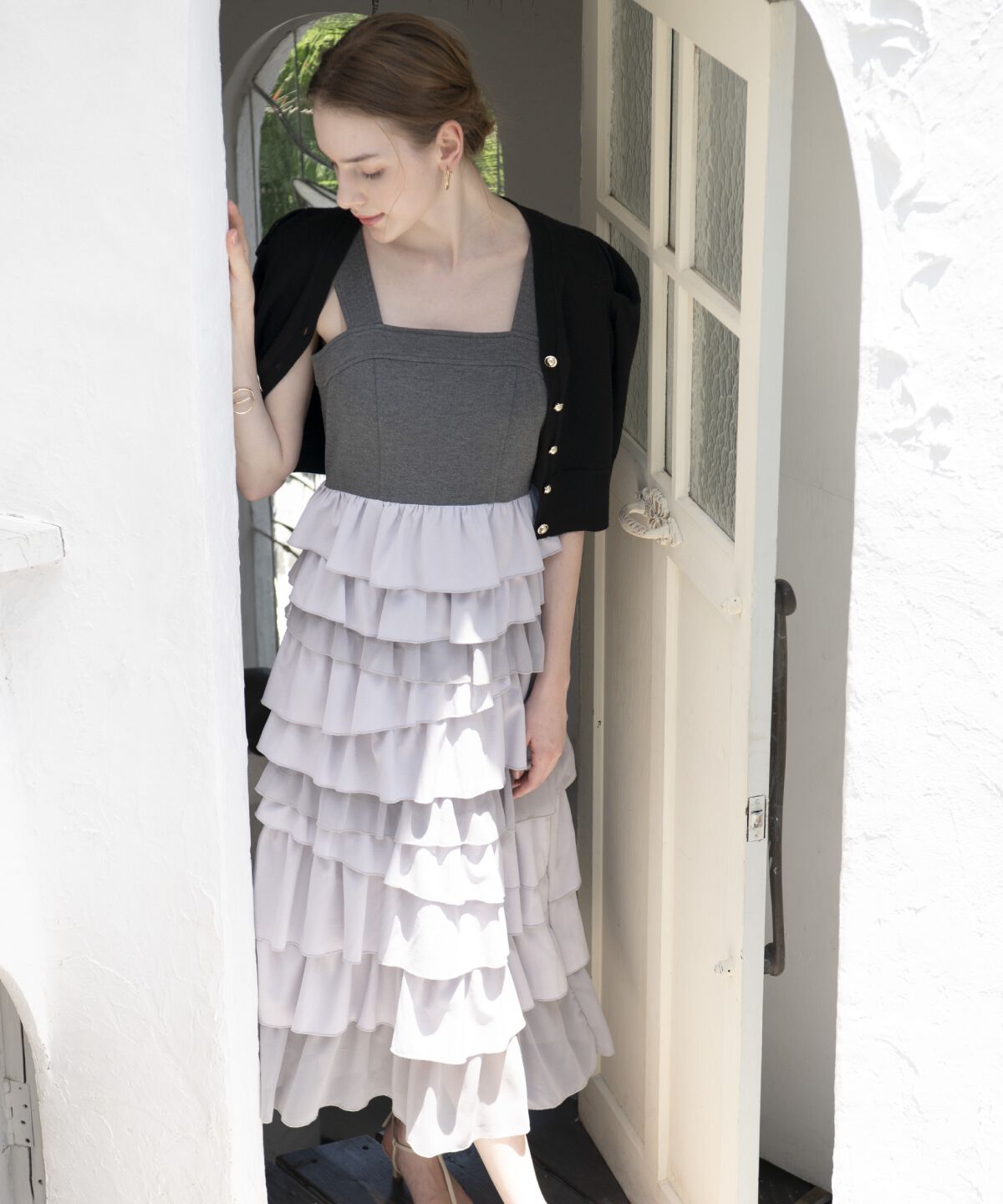 アンドクチュール「10段ティアードジャンスカ」|ジャンパースカート|