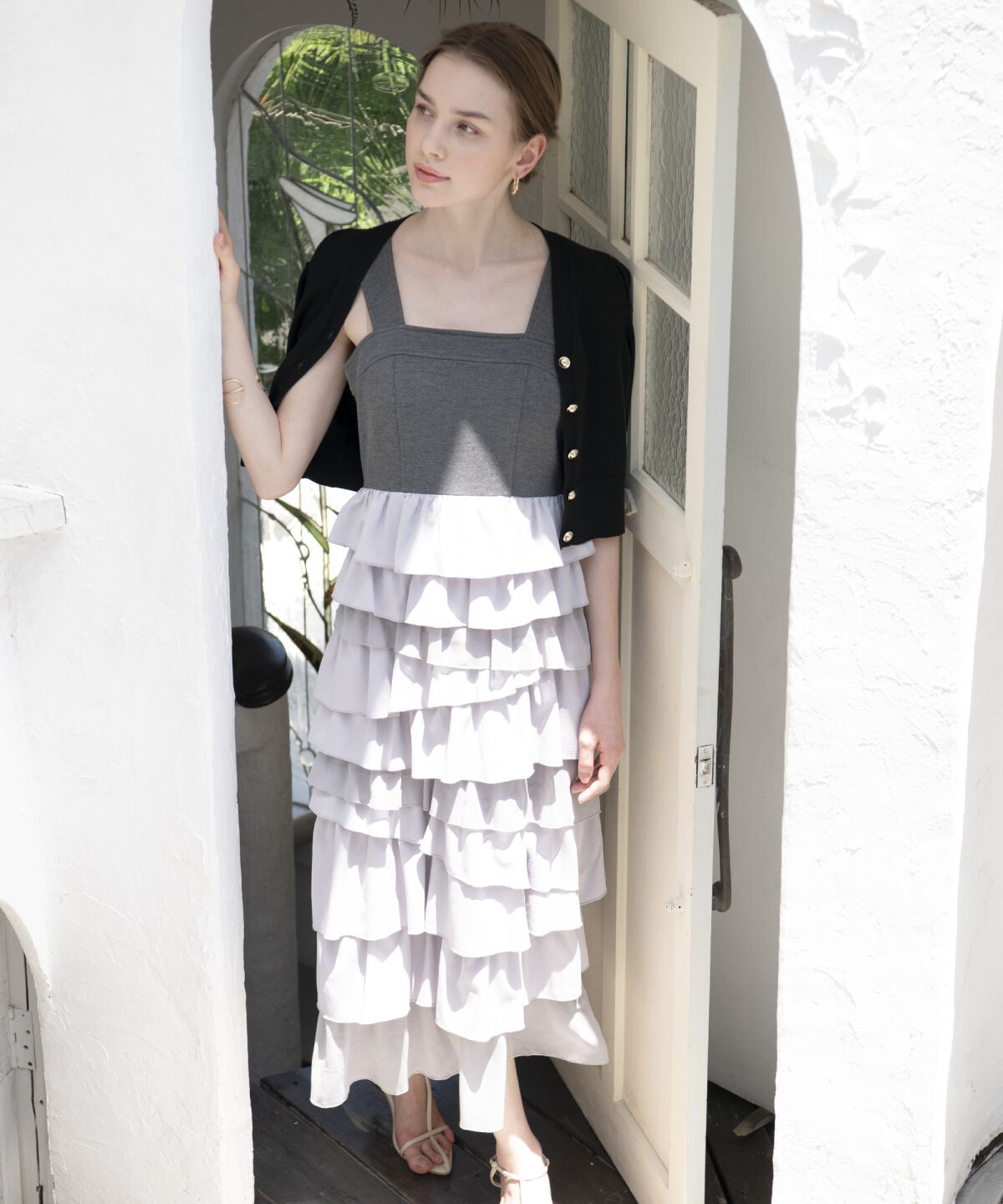 アンドクチュール「10段ティアードジャンスカ」|ジャンパースカート|