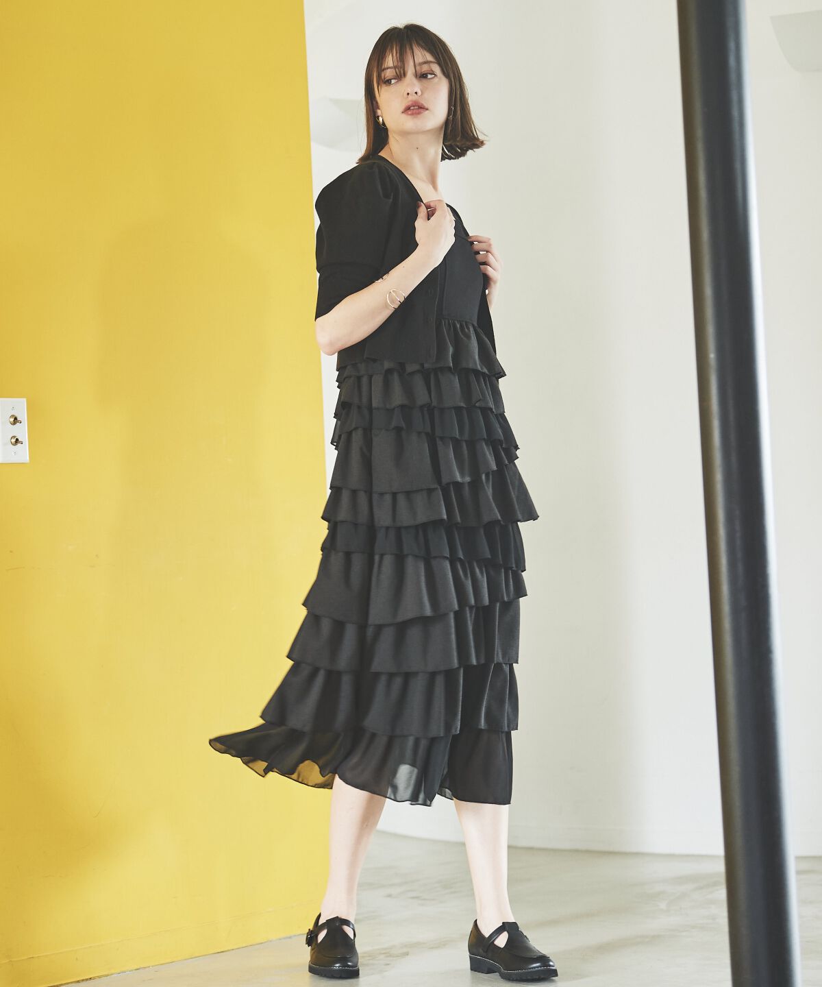 アンドクチュール「10段ティアードジャンスカ」|ジャンパースカート|