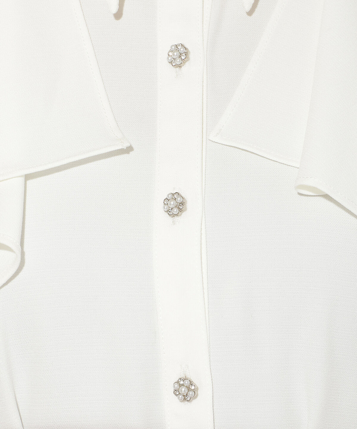 アンドクチュール「ビジューボタンフリルケープブラウス」|シャツ・ブラウス|