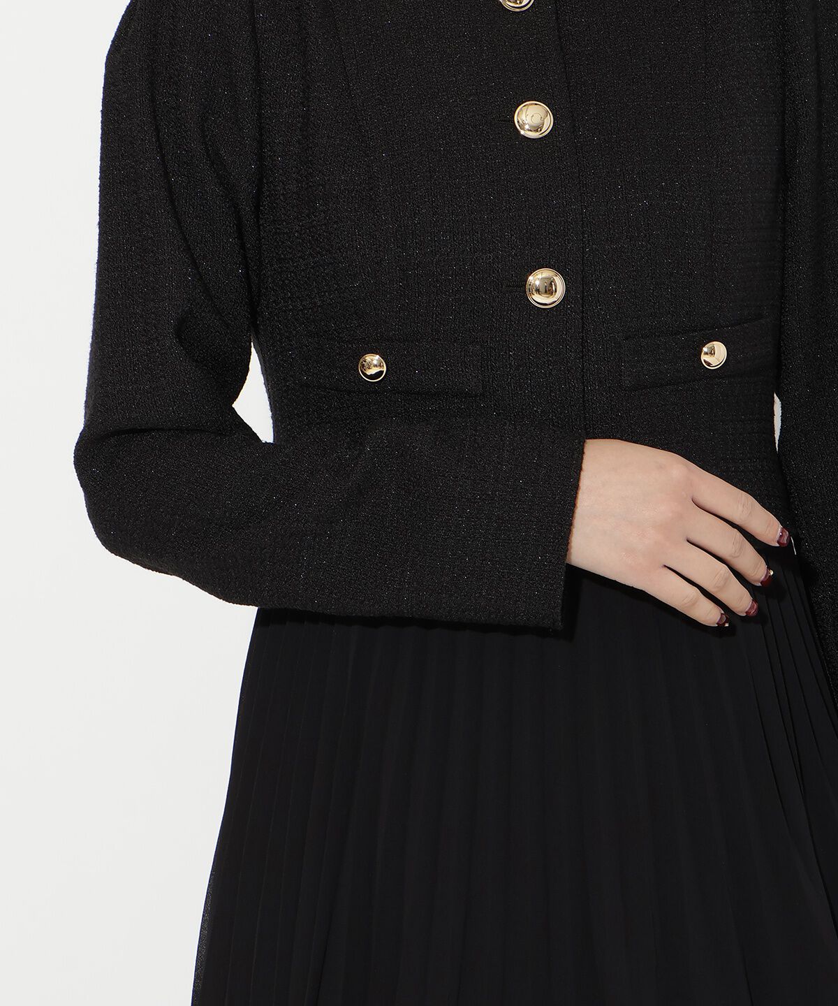 アンドクチュール「ツイードジャケットドッキングワンピース」|ワンピース|