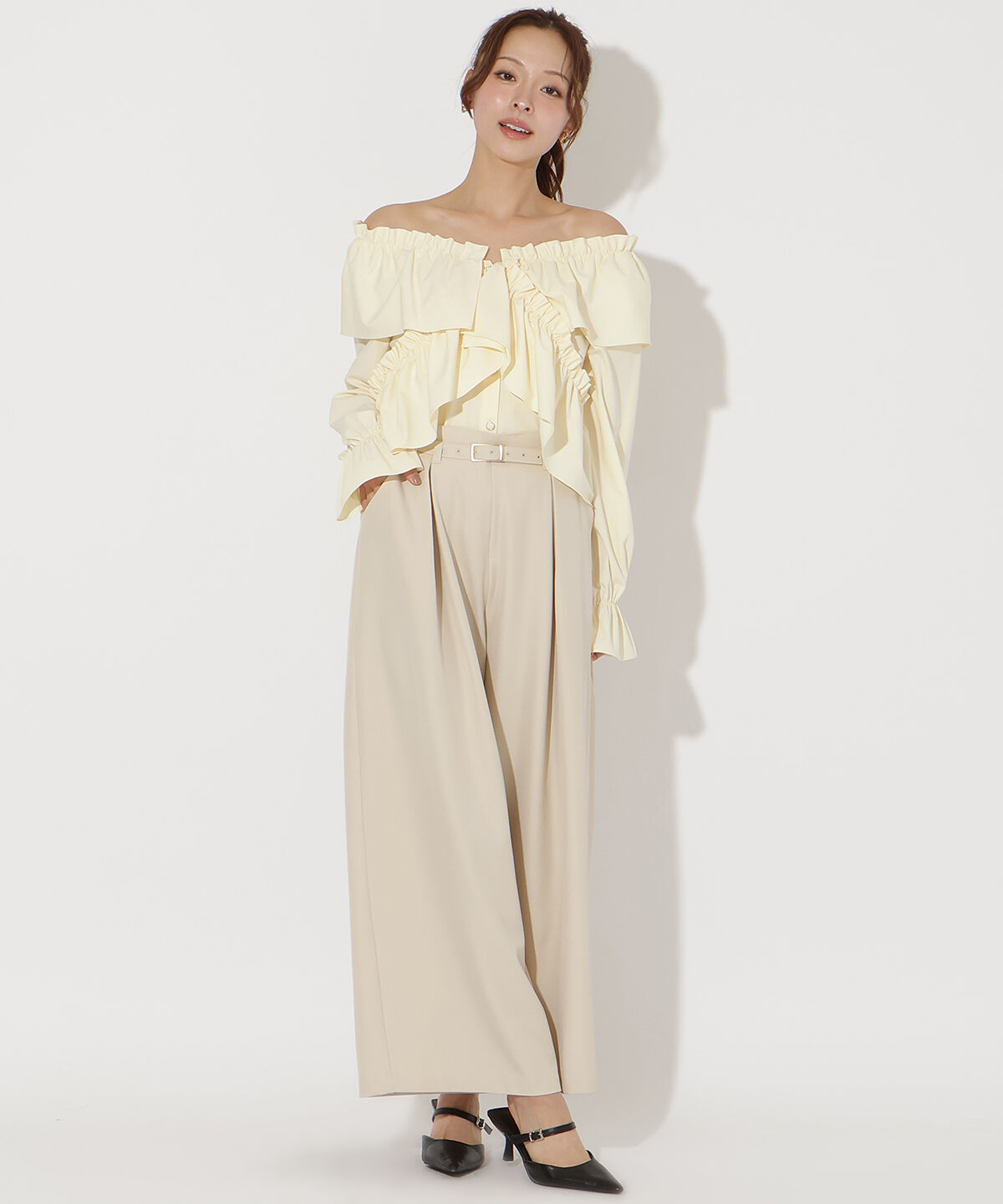 アンドクチュール「フリルクロスブラウス」|シャツ・ブラウス|