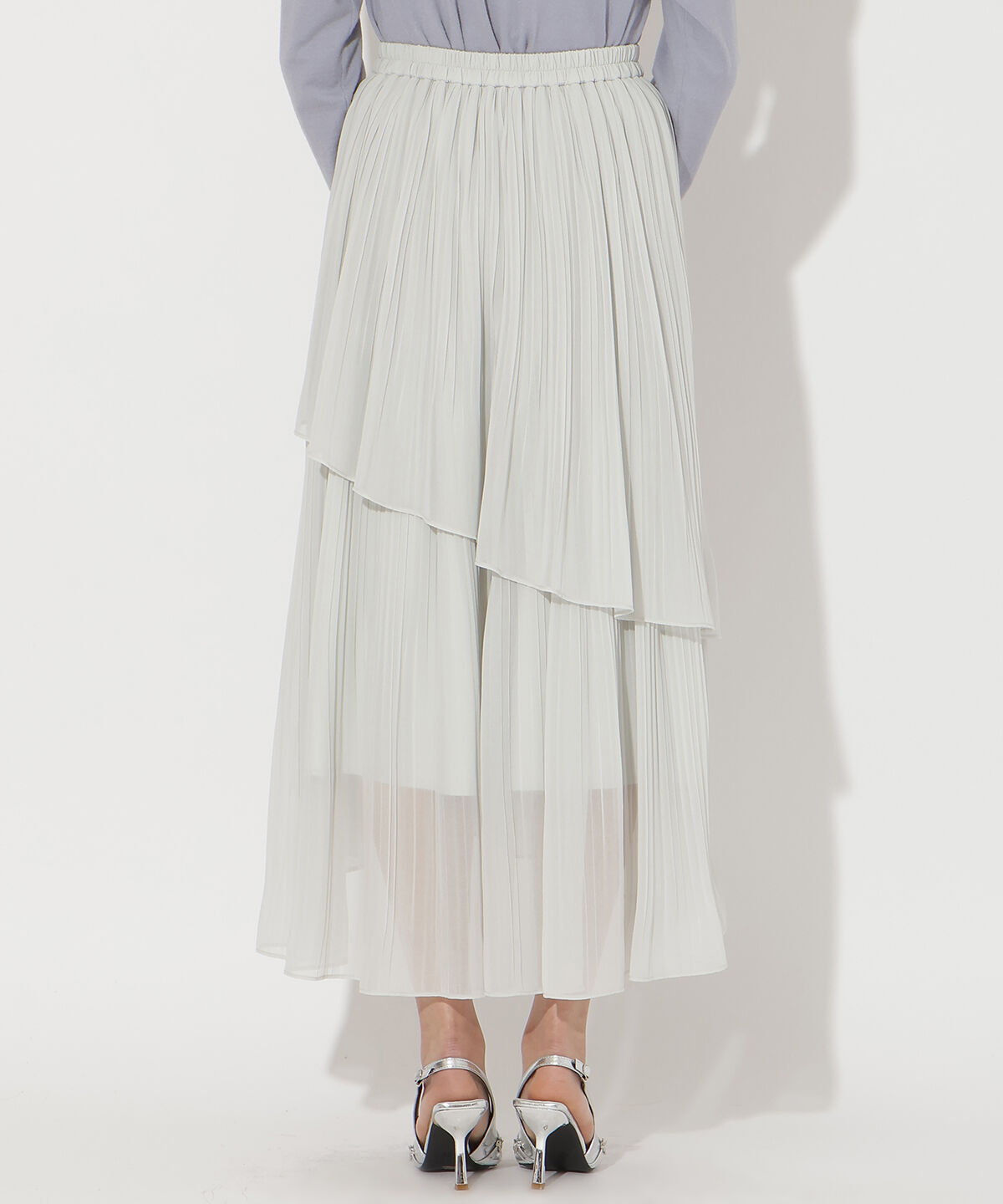 アンドクチュール「ティアードプリーツスカート」|フレア|