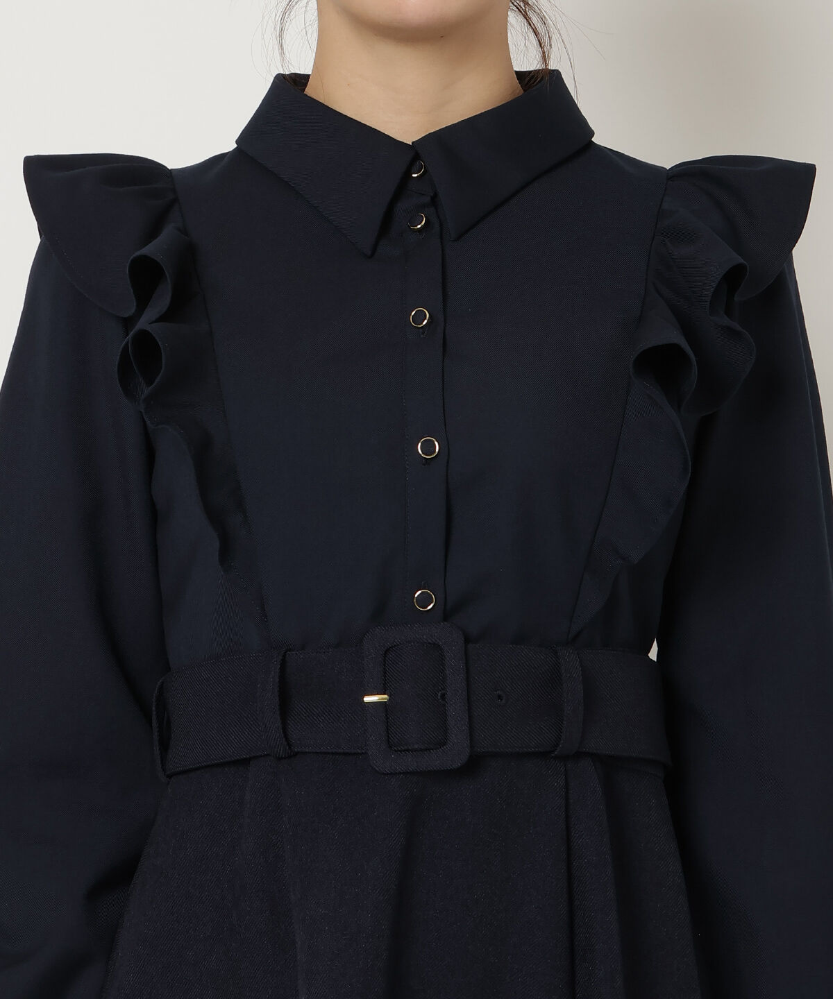 REDYAZEL「フリルシャツドッキングワンピース」|ワンピース|