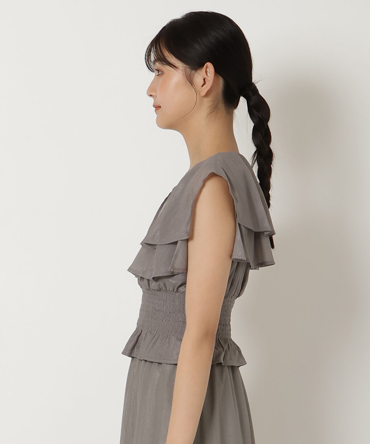 REDYAZEL「シャイニー楊柳フリルブラウス」|シャツ・ブラウス|