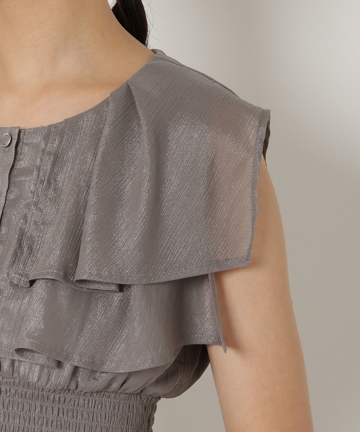 REDYAZEL「シャイニー楊柳フリルブラウス」|シャツ・ブラウス|